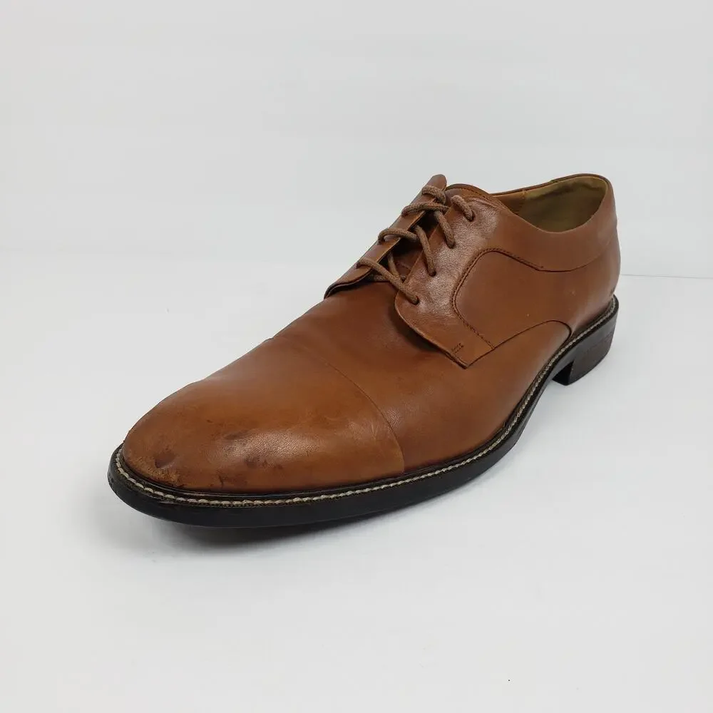 Cole Haan Warren Mens Size 12 Brown Leather Dress Cap Toe Oxford Shoes C20153